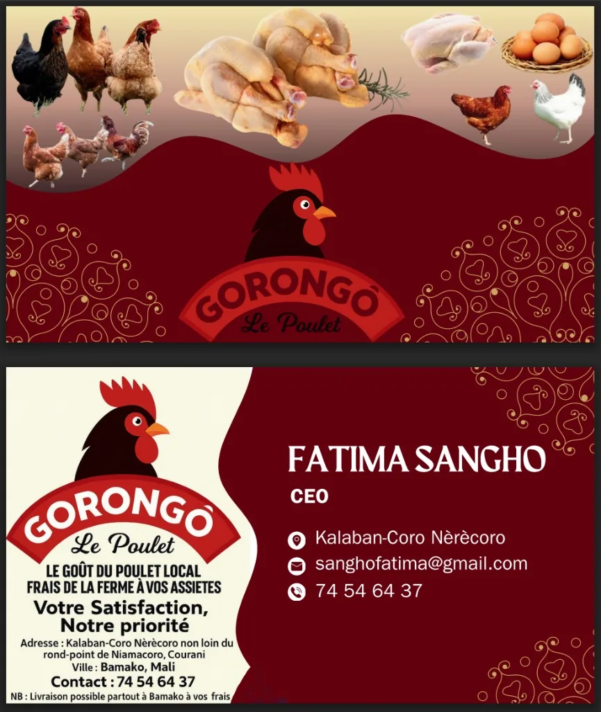 Gorongô Le Poulet — Carte de visite